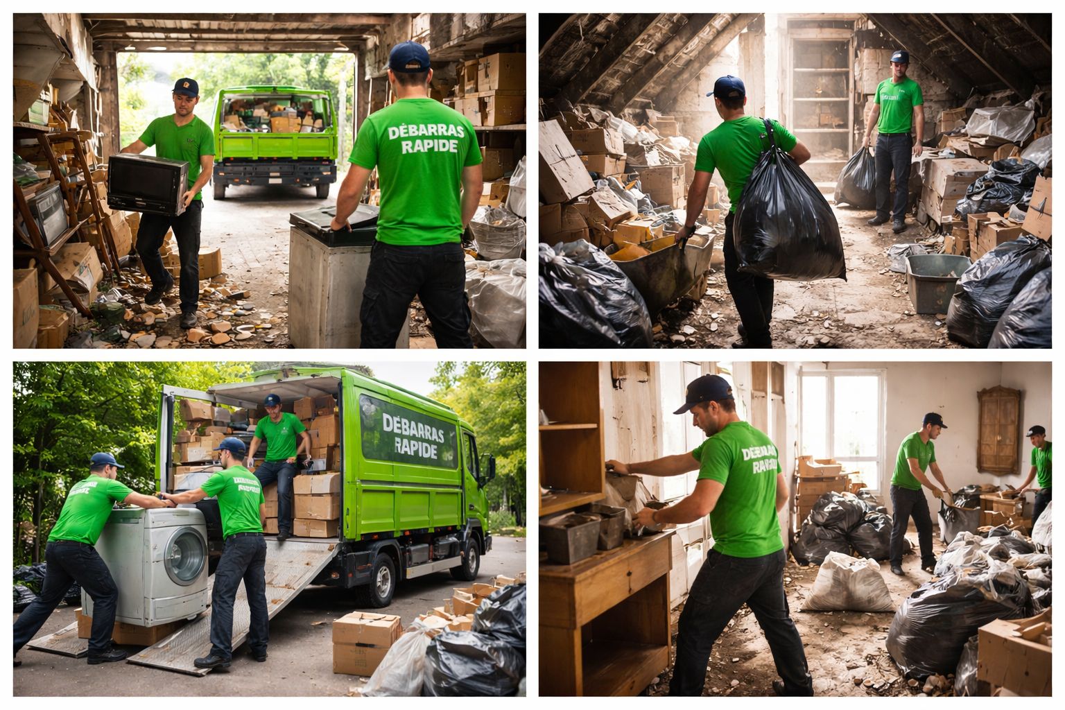 Tri et évacuation d'objets lors d'un débarras en Gironde